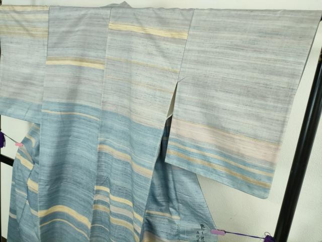平和屋着物●極上　五代目・諏訪好風　訪問着　紬　野々花染　逸品　DZAB2286kh6
