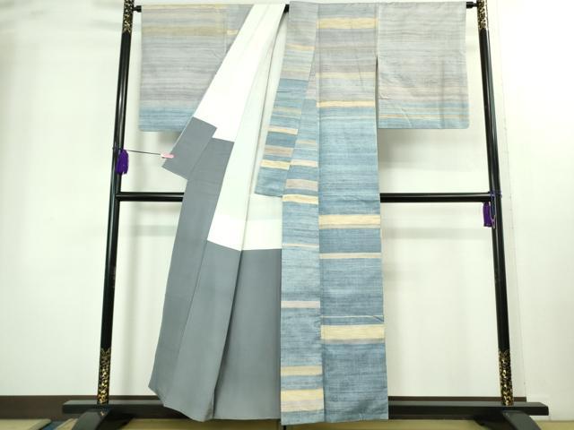 平和屋着物●極上　五代目・諏訪好風　訪問着　紬　野々花染　逸品　DZAB2286kh6