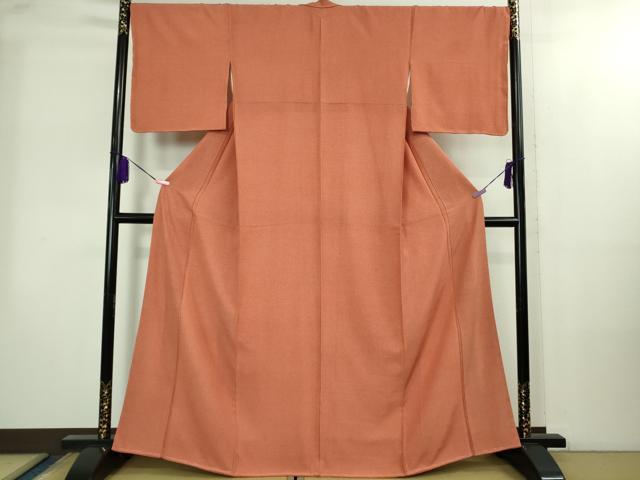 平和屋本店●極上　小紋師　藍田正雄　江戸小紋　籠目　赤茶色地　逸品　未使用　DZAB2288kh6