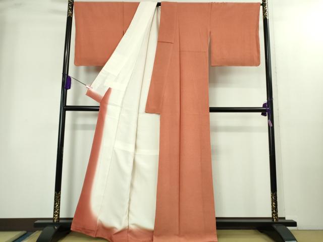 平和屋本店●極上　小紋師　藍田正雄　江戸小紋　籠目　赤茶色地　逸品　未使用　DZAB2288kh6
