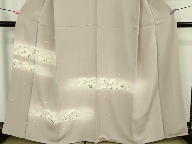平和屋本店●極上　銀座きしや　訪問着　枝桜　暈し染め　薄柿色地　たとう紙付き　逸品　DZAB2296kh6