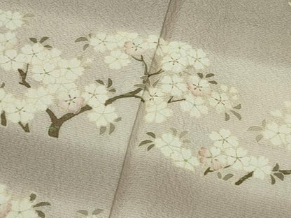 平和屋本店●極上　銀座きしや　訪問着　枝桜　暈し染め　薄柿色地　たとう紙付き　逸品　DZAB2296kh6
