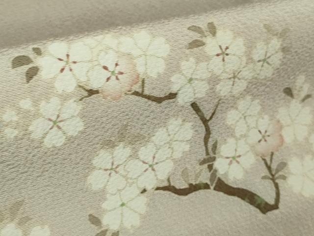 平和屋本店●極上　銀座きしや　訪問着　枝桜　暈し染め　薄柿色地　たとう紙付き　逸品　DZAB2296kh6