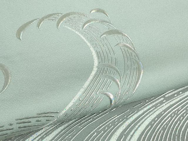 平和屋本店●極上　 金彩友禅　卓越技能者・名工・和田光正　色留訪問着　立波文　水色地　暈し染め　銀彩　逸品　DZAB2297kh6