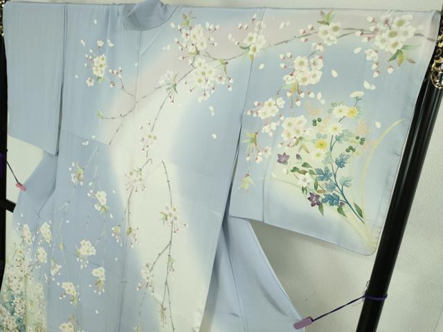 平和屋本店●極上　本加賀友禅作家　西野知里　訪問着　花里　デイドリーム色地　暈し染め　証紙付き　逸品　DZAB2298kh6