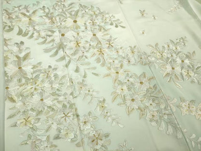 平和屋本店●極上　訪問着　総手刺繍　枝花文　暈し染め　金糸　逸品　DZAB2300kh6