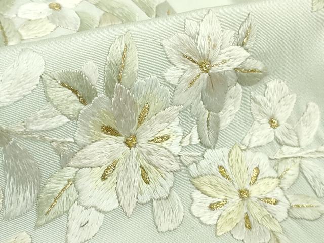 平和屋本店●極上　訪問着　総手刺繍　枝花文　暈し染め　金糸　逸品　DZAB2300kh6