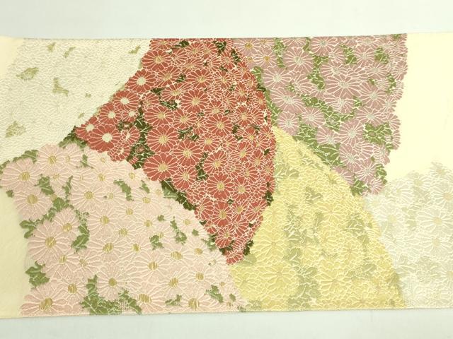 平和屋着物●極上　山口美術織物　皇室　伊勢神宮御用　西陣織　太鼓柄袋帯　唐織　菊地重陽文　金銀糸　逸品　DZAB2303kh6