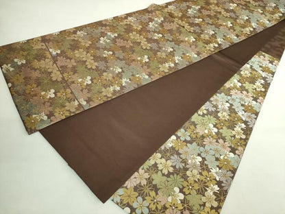 平和屋着物●極上　西陣織　陰山織物謹製　箔屋清兵衛　六通柄袋帯　唐織　舞花文　草木染　本金箔　逸品　DZAB2306kh6