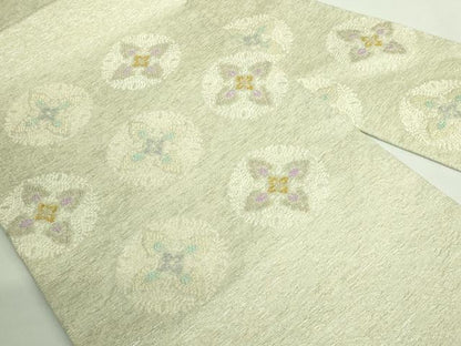 平和屋着物●極上　九寸名古屋帯　花菱文　金糸　逸品　未使用　DZAB2309kh6