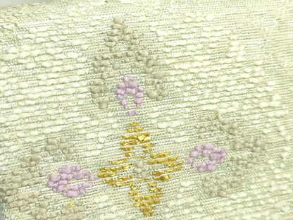 平和屋着物●極上　九寸名古屋帯　花菱文　金糸　逸品　未使用　DZAB2309kh6