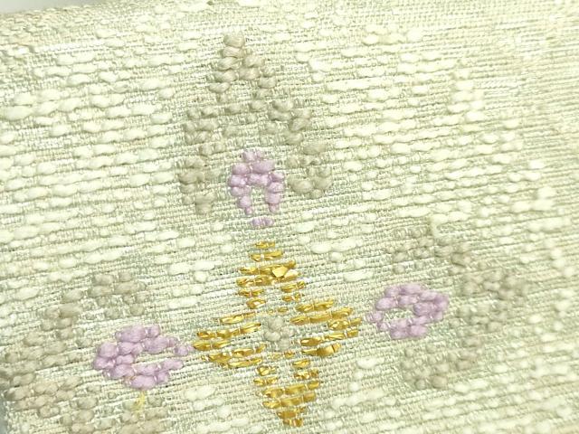 平和屋着物●極上　九寸名古屋帯　花菱文　金糸　逸品　未使用　DZAB2309kh6