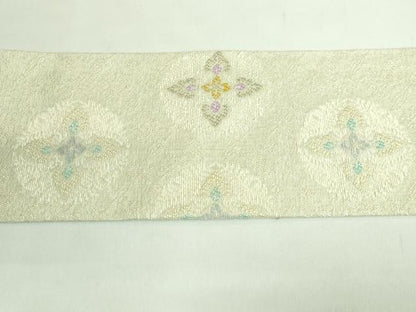 平和屋着物●極上　九寸名古屋帯　花菱文　金糸　逸品　未使用　DZAB2309kh6