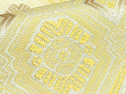 平和屋本店●極上　龍村美術織物　六通柄　本袋帯　幾何彩章文　金糸　逸品　DZAB2310kh6
