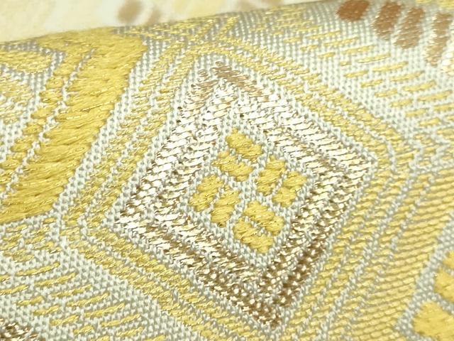 平和屋本店●極上　龍村美術織物　六通柄　本袋帯　幾何彩章文　金糸　逸品　DZAB2310kh6