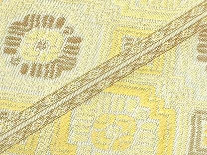 平和屋本店●極上　龍村美術織物　六通柄　本袋帯　幾何彩章文　金糸　逸品　DZAB2310kh6