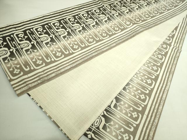 平和屋着物●極上　結城紬　全通柄袋帯　間道　証紙付き　逸品　DZAB2311kh6