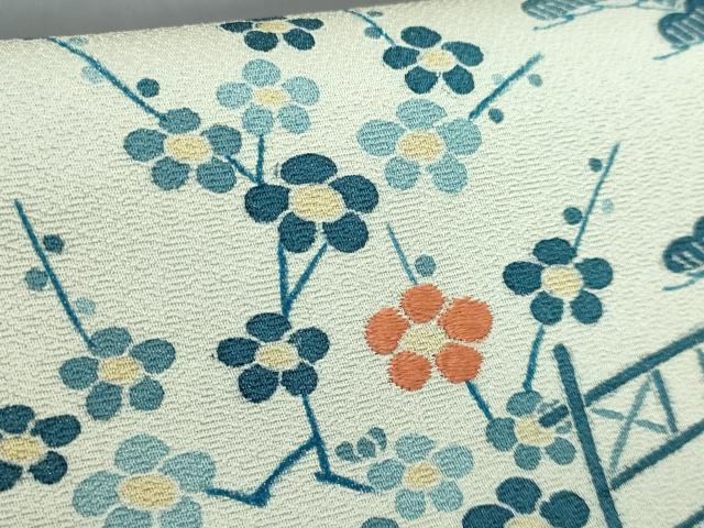 平和屋本店○極上 人間国宝 五代 田畑喜八 太鼓柄袋帯 駒刺繍 松竹梅