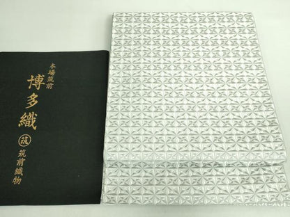 平和屋本店●極上　本場筑前博多織　八寸名古屋帯　唐間道　筑前織物　証紙付き　逸品　DZAB2321kh6