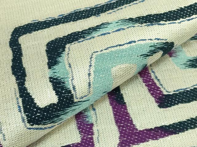 平和屋着物●極上 六通柄袋帯 抽象文様 銀糸 逸品 DZAB2322kh6