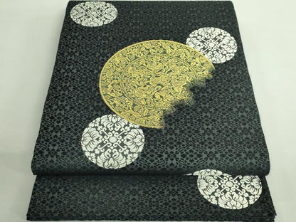 平和屋着物●極上 皇室・伊勢神宮御用 御御帯 山口美術織物 山口弘躬 太鼓柄袋帯 唐織 小葵地葡萄鏡文 羊羹色 逸品 DZAB2324kh6