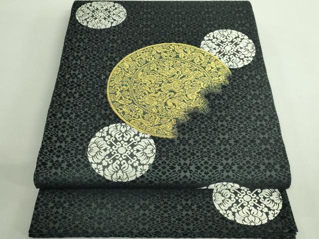 平和屋着物●極上 皇室・伊勢神宮御用 御御帯 山口美術織物 山口弘躬 太鼓柄袋帯 唐織 小葵地葡萄鏡文 羊羹色 逸品 DZAB2324kh6