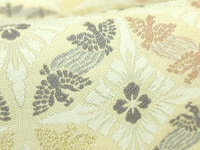 平和屋着物●極上　九寸名古屋帯　鳥襷　金糸　逸品　DZAB2332kh6