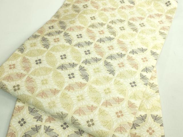平和屋着物●極上　九寸名古屋帯　鳥襷　金糸　逸品　DZAB2332kh6