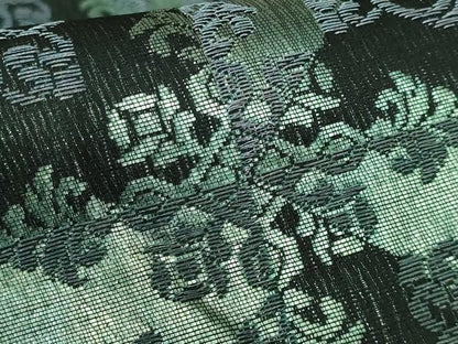 平和屋本店●極上　紋屋井関　御寮織　六通柄袋帯　スリーシーズン帯　市松双鳥文　黒地　色紙・リーフレット付き　逸品　DZAB2333kh6