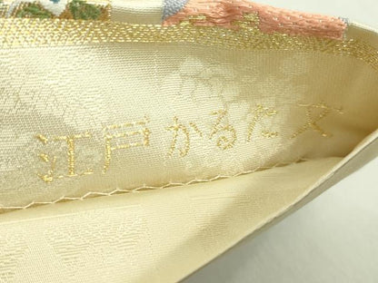 平和屋着物●極上 西陣 六通柄袋帯 唐織 江戸かるた文 金糸 冊子付き 逸品 DZAB2341kh6