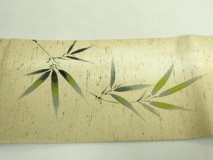 平和屋着物●極上 九寸名古屋帯 紬地 手描き 雀 逸品 DZAB2342kh6