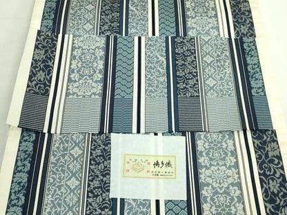 平和屋本店●極上　本場筑前博多織　全通柄袋帯　唐草間道　証紙・反端付き　逸品　DZAB2346kh6