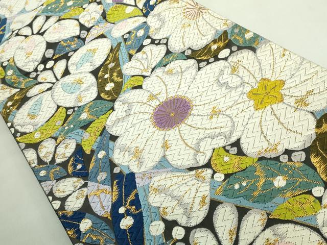 平和屋着物●極上 西陣 河合美術織物謹製 六通柄袋帯 唐織 辻が花 金糸 逸品 DZAB2348kh6