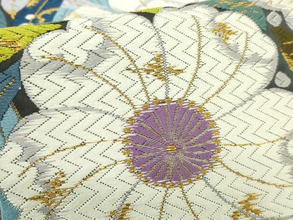 平和屋着物●極上 西陣 河合美術織物謹製 六通柄袋帯 唐織 辻が花 金糸 逸品 DZAB2348kh6