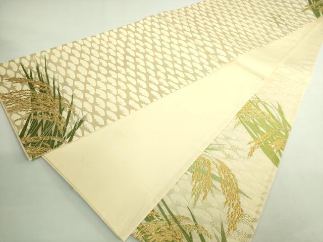 平和屋着物●極上 山口正夫 太鼓柄袋帯 唐織 早苗稲穂文 金糸 逸品 DZAB2352kh6