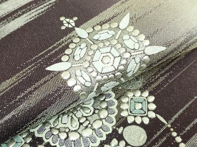 平和屋着物●極上 金彩友禅 卓越技能者 名工・和田光正 京金彩 由光 太鼓柄袋帯 洋花文 金銀彩 逸品 DZAB2354kh6