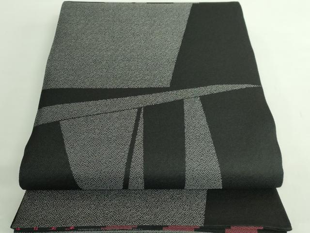 平和屋着物●極上　キモノデザイナー　斉藤上太郎　両面　六通柄袋帯　吉祥文　黒地　逸品　DZAB2373kh6