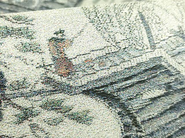 平和屋本店●極上　西陣　とみや織物謹製　とみや帯　太鼓柄袋帯　大島美術絵巻　逸品　DZAB2374kh6