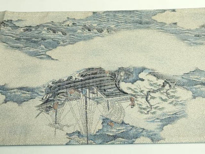 平和屋本店●極上　西陣　とみや織物謹製　とみや帯　太鼓柄袋帯　大島美術絵巻　逸品　DZAB2374kh6