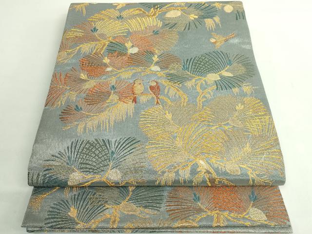 平和屋着物●極上　紋屋井関　御寮織　六通柄袋帯　松に雀　金糸　逸品　DZAB2375kh6