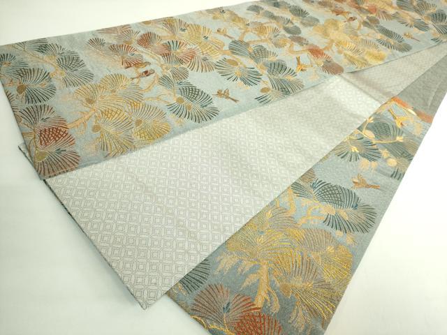 平和屋着物●極上　紋屋井関　御寮織　六通柄袋帯　松に雀　金糸　逸品　DZAB2375kh6