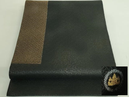平和屋着物●極上　Maru　Factory　丸山正　六通柄袋帯　入子菱　黒地　逸品　DZAB2378kh6