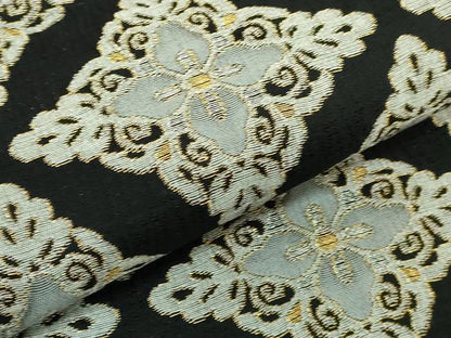 平和屋着物●極上　六通柄袋帯　花菱　黒地　金銀糸　逸品　DZAB2387kh6