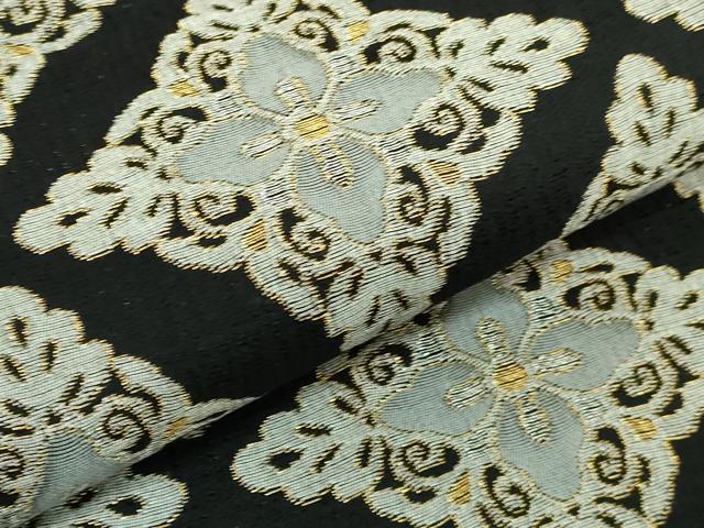 平和屋着物●極上　六通柄袋帯　花菱　黒地　金銀糸　逸品　DZAB2387kh6