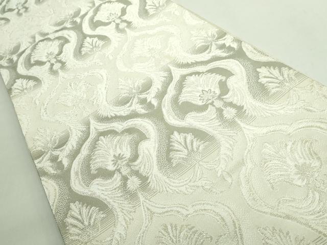 平和屋着物●極上　六通柄袋帯　洋花文　銀糸　逸品　DZAB2388kh6