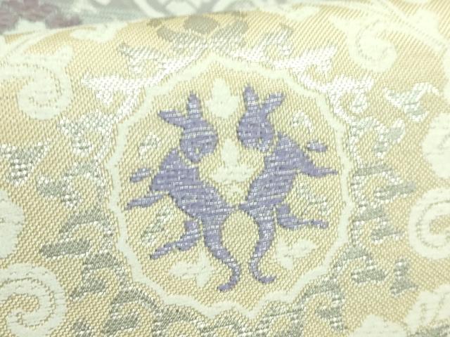 平和屋着物●極上　六通柄袋帯　唐織　和更紗　銀糸　逸品　DZAB2389kh6