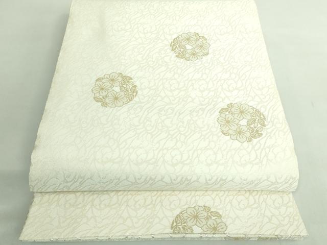 平和屋着物●極上　両面　全通柄袋帯　明暉瑞鳥紋　金銀糸　逸品　DZAB2390kh6
