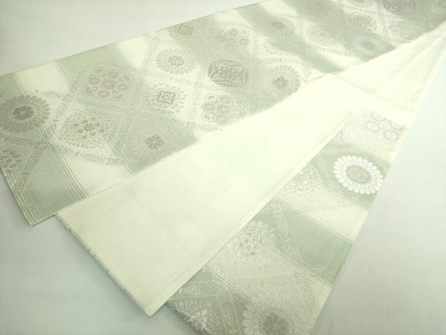 平和屋着物＊極上 夏物 六通柄袋帯 唐織 網目花文 銀糸 逸品 DZAB2393kh6