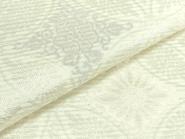 平和屋着物＊極上 夏物 六通柄袋帯 唐織 七宝花文 銀糸 逸品 DZAB2394kh6