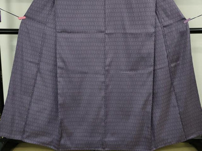 平和屋着物▽極上 経錦 お召 単衣 四ツ菱 江戸紫色地 反端付き 逸品 未使用 DZAB2403kh6
